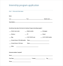 15 Internship Application Templates Free Sample Example Format