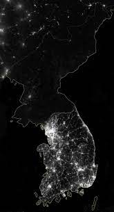 Map characteristic is large detailed. Satellite Picture Contrasting North And South Korea At Night South Korea North Korea North Korea South Korea