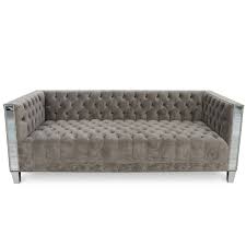 hayward tufted sofa grey velvet