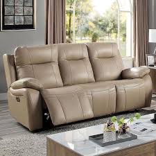 Grants 79 13 In W Flared Arm Leather Power Reclining Sofa In Brown An
