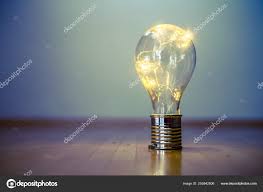 Ideas And Innovation Light Bulb With Leds Is Lying On The