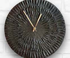 Black Large Wall Clock Modern Artistic
