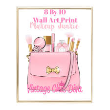 makeup bag fashion wall art print