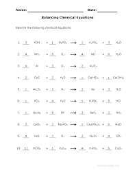Answers to practice problems 1. How To Balance Equations Printable Worksheets