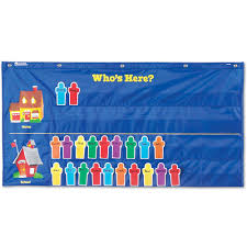 Details About Learning Resources Whos Here Nylon School Attendance Pocket Classroom Chart
