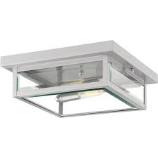 Quoizel Westover Stainless Steel 12 Inch Two Light Outdoor Flush Mount With Glass Wvr1612ss Bellacor