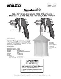 Flg4 Siphon Pressure Feed Spray Guns Devilbiss Pdf