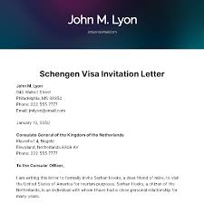schengen visa invitation letter