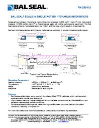 Bal Seal Seals In Single Acting Hydraulic Intensifiers Pn