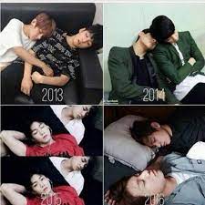 Taekook sleeping together through all the years | V K O O K Amino