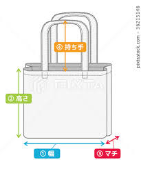 Image Illustration For Tote Bag Size Chart Stock