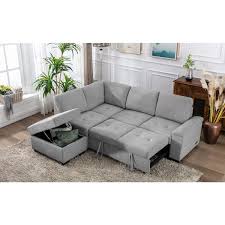 87 4 In L Shape Velvet Sectional Sofa