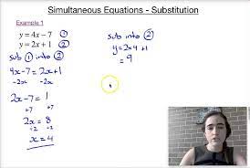 Simultaneous Equations Substitution