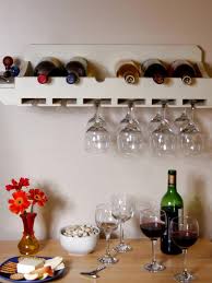 wine rack for bottles and glasses