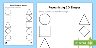 recognising 2d shapes worksheet worksheet
