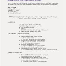 Resume Examples For Highschool Graduates With No Experience Valid
