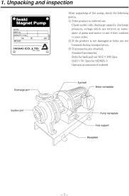 Iwaki Magnetic Drive Pump Mdm Series Ansi Instruction