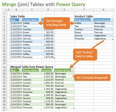 how to merge tables with power query