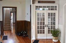 french doors with a transom window