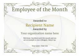 How to use the employee of the year template. Employee Of The Month Certificate Free Well Designed Templates