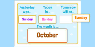 Yesterday Today Tomorrow Calendar Teacher Made