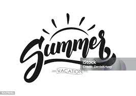Vector Illustration Brush Lettering Composition Of Summer Vacation  gambar png