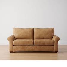 Pb Comfort Roll Arm Leather Sofa In