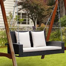 2 Person Wicker Hanging Porch Swing