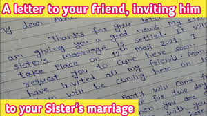 a letter to your friend inviting him to