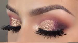 purple gold cut crease makeup tutorial
