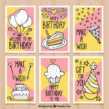 There's a reason the tradition of birthday cards has endured. Free Vector Birthday Cards With Drawings