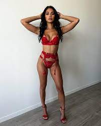 UFC Octagon girl Red Dela Cruz looks stunning in sexy red lingerie and  heels as fans say she looks 'smoking hot' 