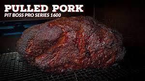 smoked pork on a pit boss pulled
