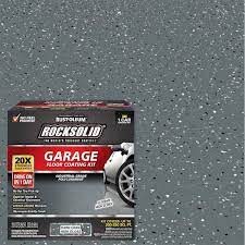 Rust Oleum Rocksolid 90 Oz Dark Gray Polycuramine 1 Car Garage Floor Kit 2 Pack