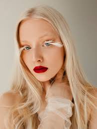 portrait of beautiful albino woman with