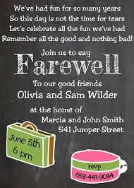 Going Away Party Invitations New Selections Chalkboard With