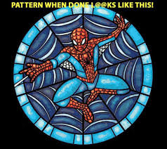 Stained Glass Spiderman Cross Stitch
