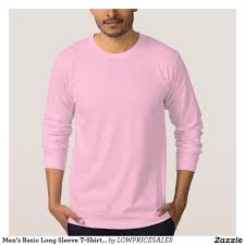 Mens Basic Long Sleeve T Shirt Light Pink Zazzle Com