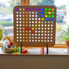Rainbow Peg Board Sensory Materials