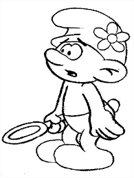 Smurfette, brainy smurf with a rabbit. The Smurfs For Kids The Smurfs Kids Coloring Pages