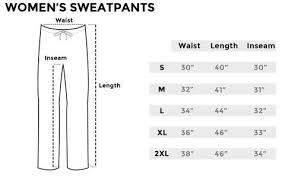 Size Chart Womens Sweatpants Inkaddict