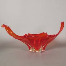 Large Red Murano Glass Bowl 1950s For