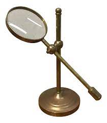 Vintage Brass Magnifying Glass With