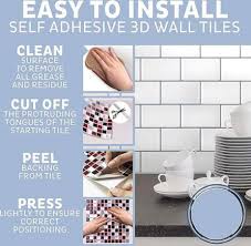 If you are removing any outlets or switch covers, remember to turn the power off from your fuse box. Peel And Stick Tile Backsplash Subway Tile For Kitchen Bathroom Laundry Room Removable 3d Subway Wall Tile 5pcs Buy On Zoodmall Peel And Stick Tile Backsplash Subway Tile For Kitchen Bathroom Laundry