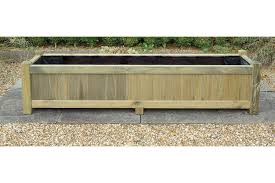 wooden long trough planter box