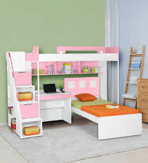 Simple and stylish idea makes kids room an exquisite place. Buy Milano Bunk Bed With Study Table Chair Set In Pink By Alex Daisy Online Bed Units Kids Furniture Kids Furniture Pepperfry Product
