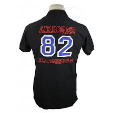 polo shirt black 82nd airborne division