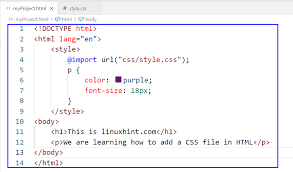 how to add a css file in html