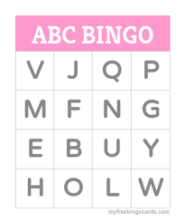 Free Printable Bingo Cards Alphabet Bingo Free Bingo