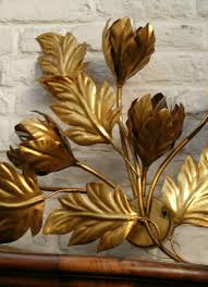 Gilded Metal Flower Wall Light Sconce